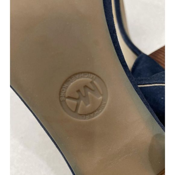 MICHAEL MICHAEL KORS Lena Leather Sandal Size Navy - Picture 7 of 7